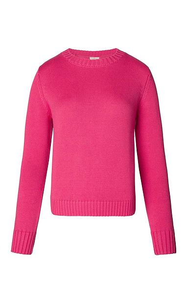 Ladies Cotton & Wool Boxy Crew Neck Jumper