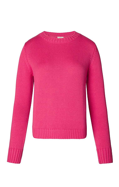 Ladies Cotton & Wool Boxy Crew Neck Jumper