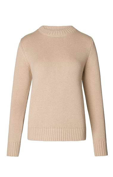 Ladies Cotton & Wool Boxy Crew Neck Jumper