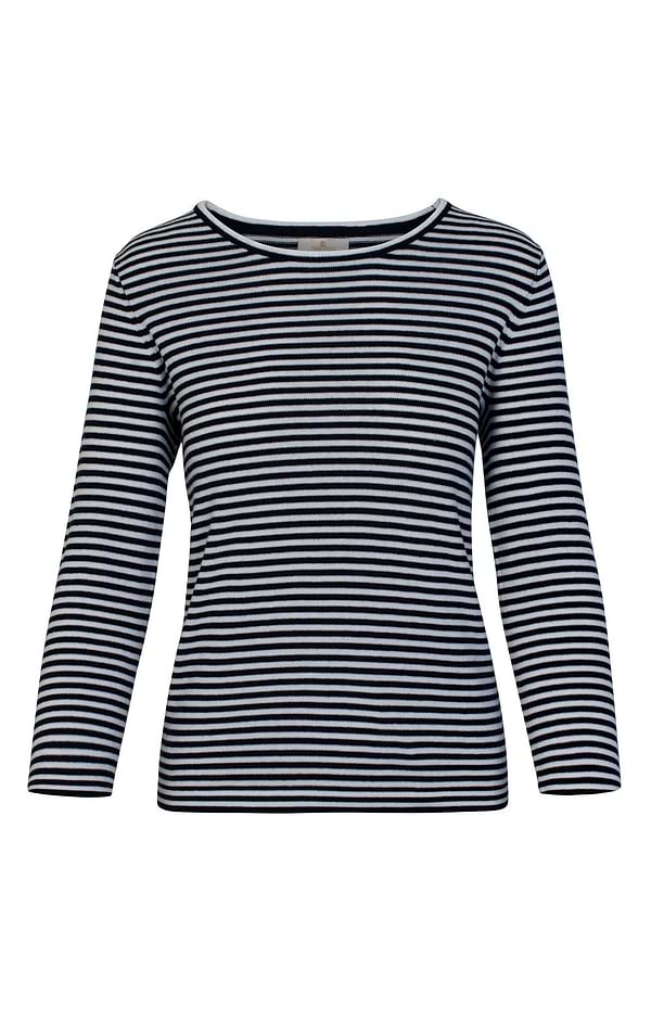 Ladies Fine Stripe Cotton Crew
