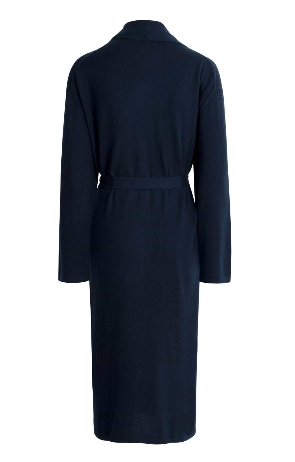 Ladies Pure Cashmere Dressing Gown, Navy - House of Bruar