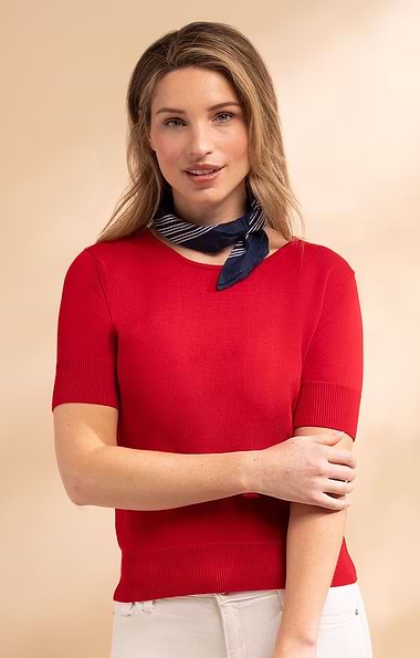Ladies Knitted Cotton Crew