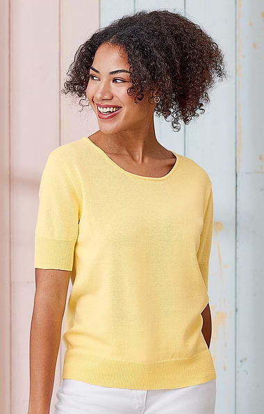 Ladies Knitted Cotton Crew