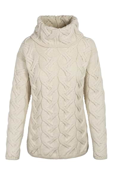 Ladies Structured Knit Merino Roll Neck