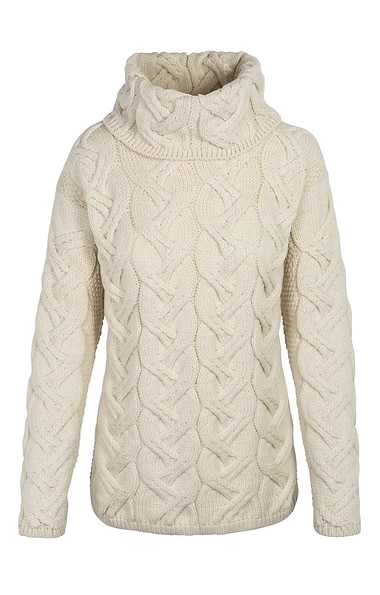 Ladies Structured Knit Merino Roll Neck