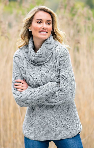 Ladies Structured Knit Merino Roll Neck