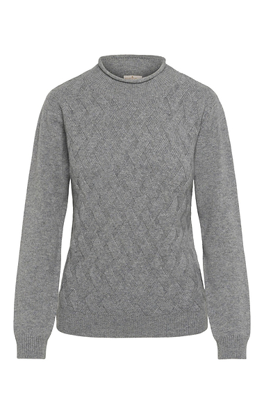 Ladies House of Bruar Cashmere Basketweave Funnel Neck