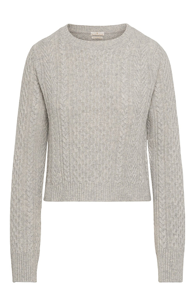Ladies House of Bruar Cashmere Fine Cable Crew