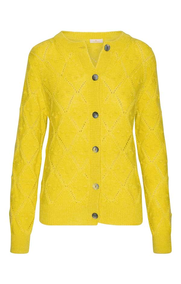 Ladies Mohair & Wool Pointelle Cardigan