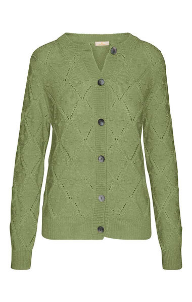Ladies Mohair & Wool Pointelle Cardigan