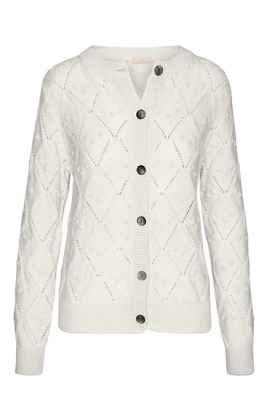 Ladies Mohair & Wool Pointelle Cardigan