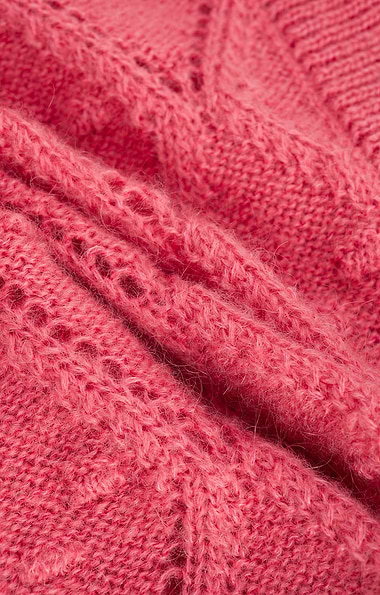 Ladies Mohair & Wool Pointelle Crew Neck Jumper
