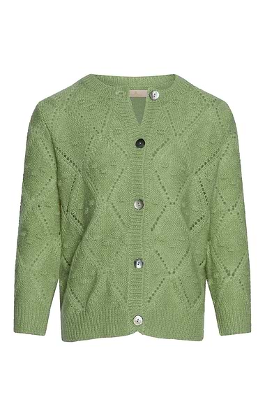 Girl's Mohair Pointelle Cardigan