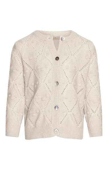 Girl's Mohair Pointelle Cardigan