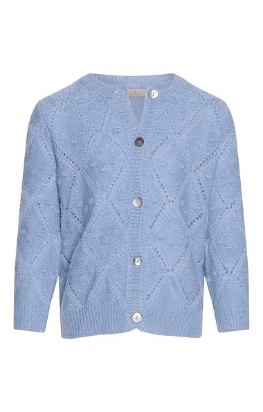 Girl's Mohair Pointelle Cardigan
