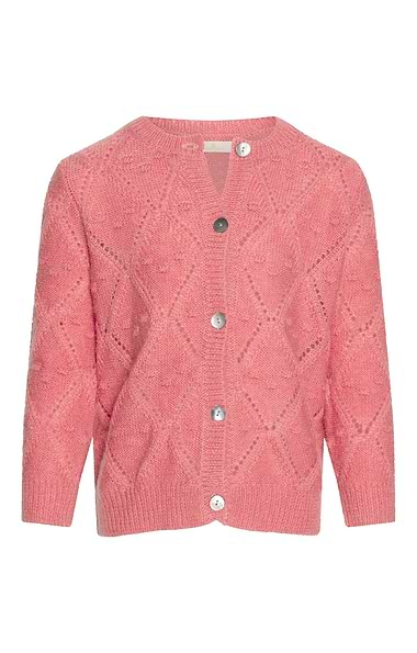 Girl's Mohair Pointelle Cardigan