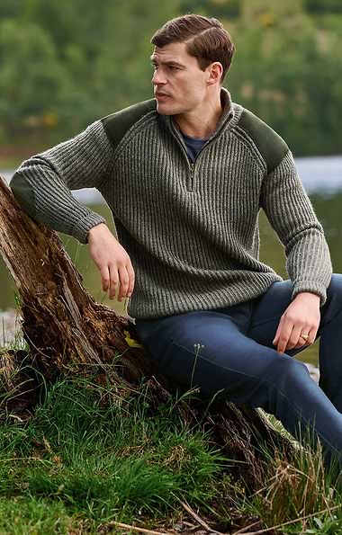 Men's Suede Patch T-Zip