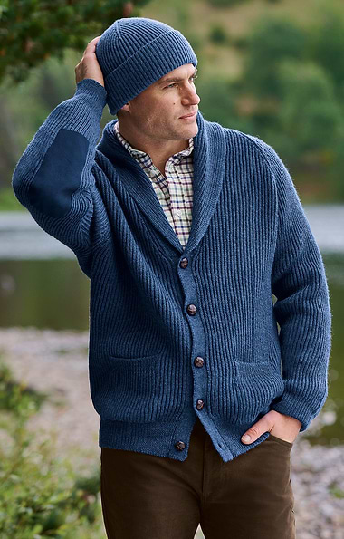 Men's Lambswool Shawl Collar Cardigan