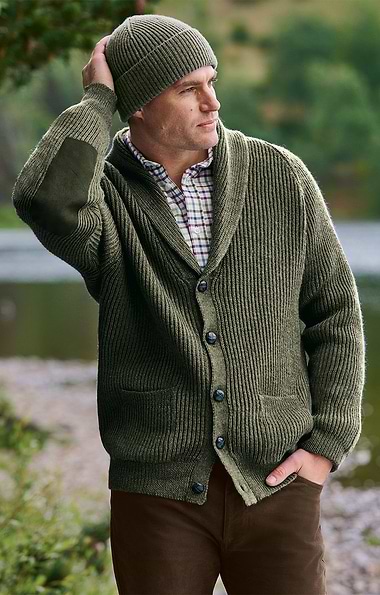 Men's Lambswool Shawl Collar Cardigan