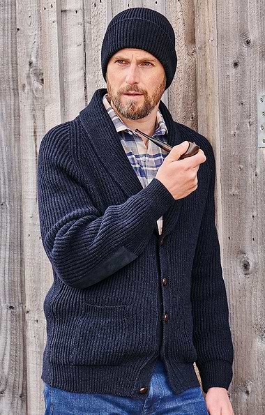 Men's Lambswool Shawl Collar Cardigan