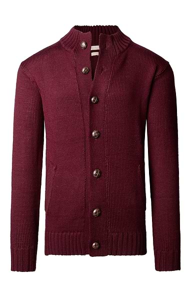 Men's Pure New Wool Football Button Cardigan