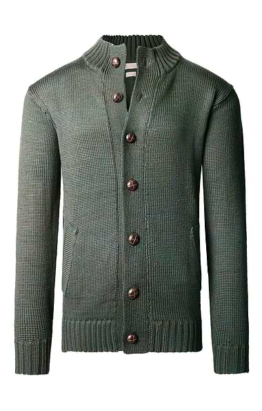 Men's Pure New Wool Football Button Cardigan