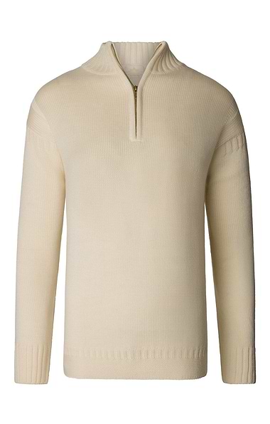 Men's Pure New Wool Guernsey T-Zip