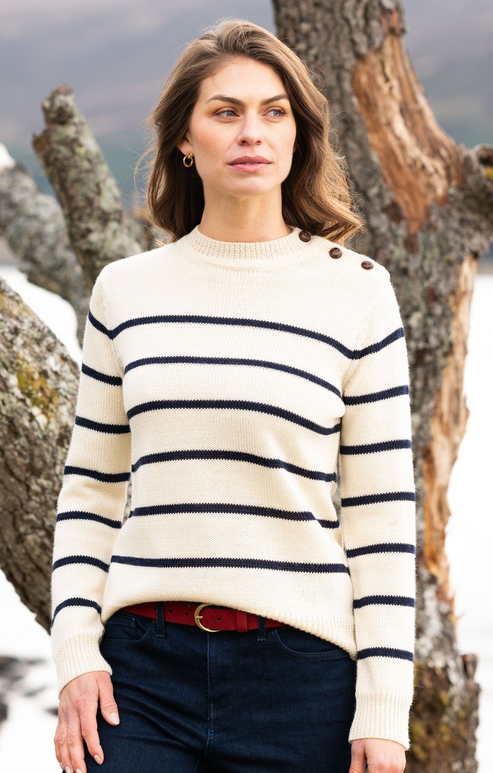 Ladies Pure New Wool Breton Jumper House of Bruar