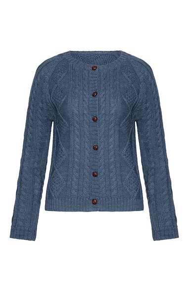 Ladies Pure New Wool Aran Cardigan