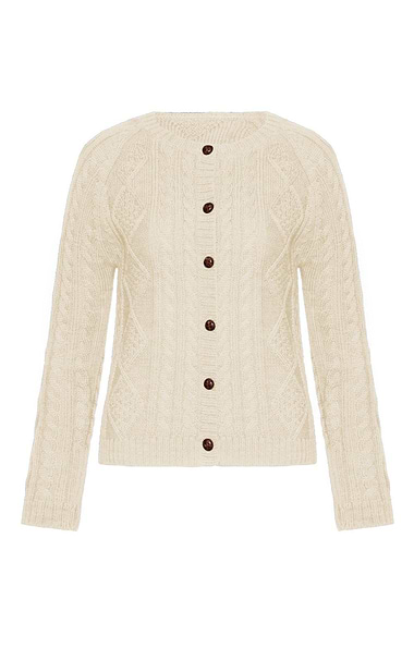 Ladies Pure New Wool Aran Cardigan