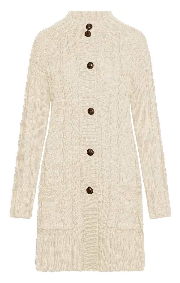 Ladies Pure New Wool Aran Knit Coat