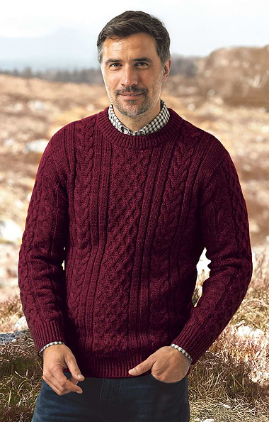 Men's Aran Crew Neck