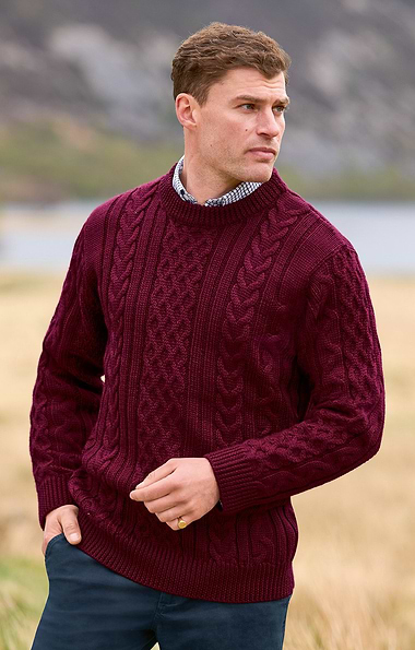 Men's Aran Crew Neck