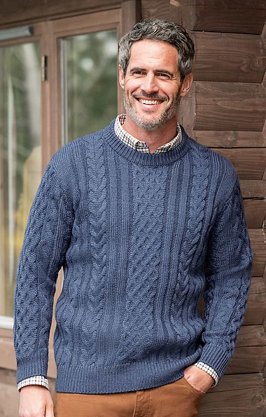 Men's Aran Crew Neck
