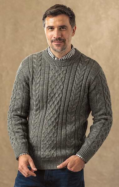 Men's Aran Crew Neck