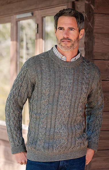 Men's Aran Crew Neck