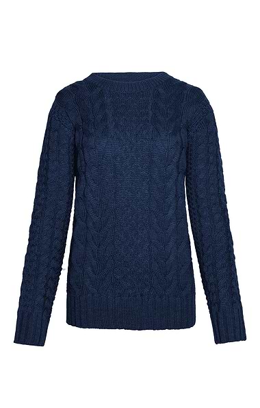 Ladies Aran Crew Neck Jumper