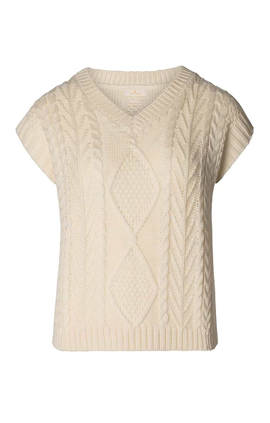 Ladies Pure New Wool Aran Knit Tank Top