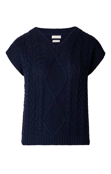 Ladies Pure New Wool Aran Knit Tank Top