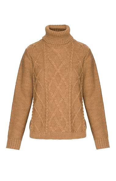 Ladies Pure New Wool Rope Cable Roll Neck