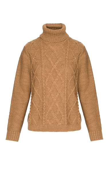 Ladies Pure New Wool Rope Cable Roll Neck