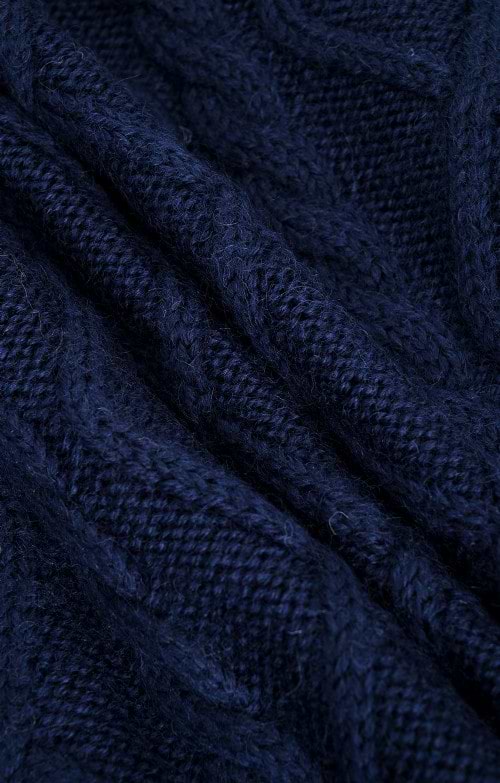 Ladies Pure New Wool Rope Cable Roll Neck