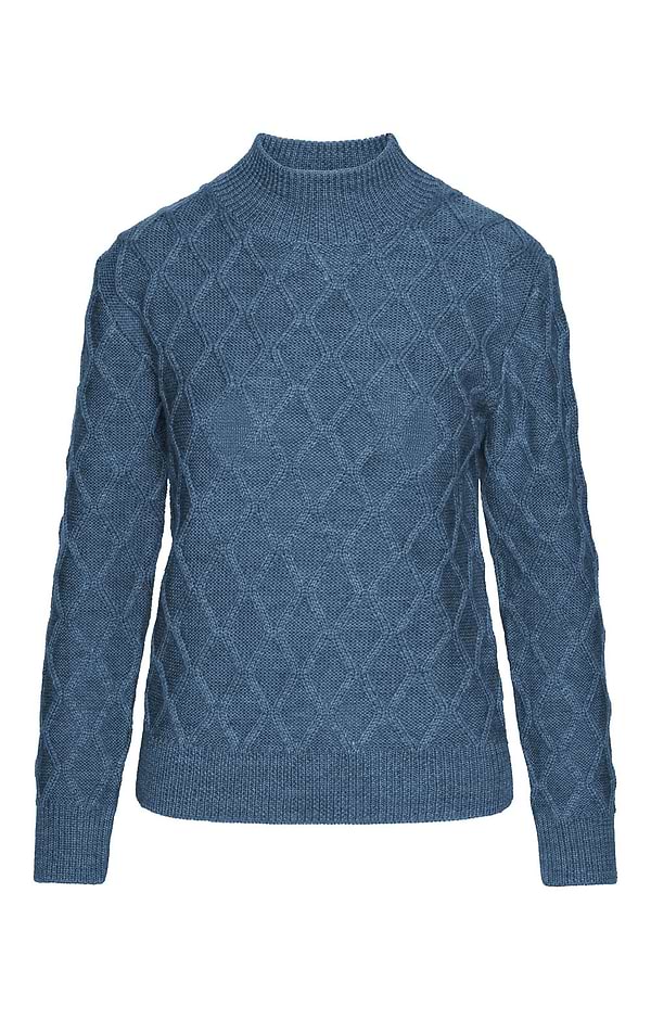 Ladies Aran Trellis Funnel Neck