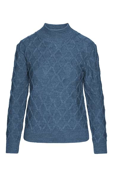 Ladies Aran Trellis Funnel Neck