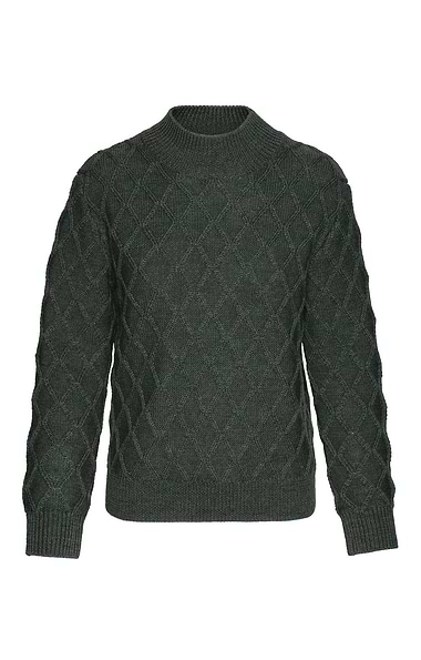 Ladies Aran Trellis Funnel Neck