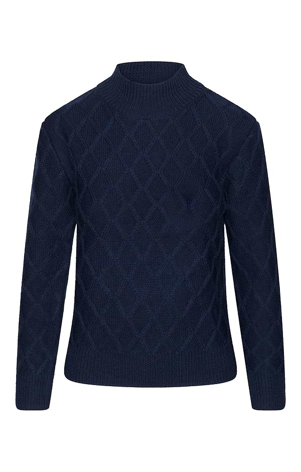 Ladies Aran Trellis Funnel Neck