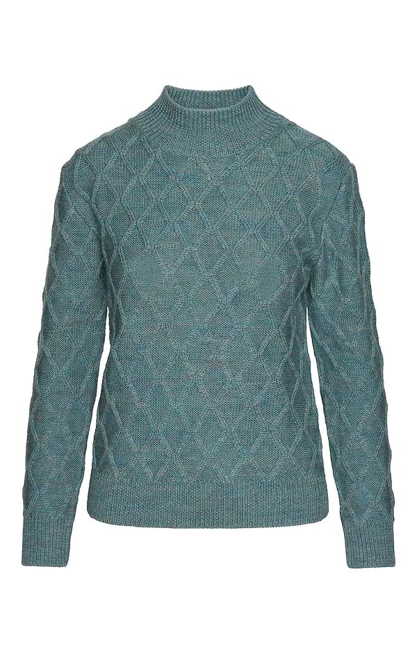 Ladies Aran Trellis Funnel Neck