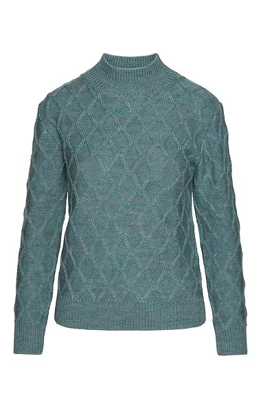 Ladies Aran Trellis Funnel Neck