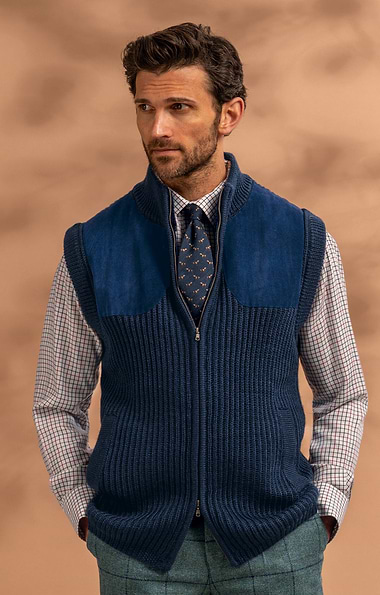 Men's Suede Patch Gilet