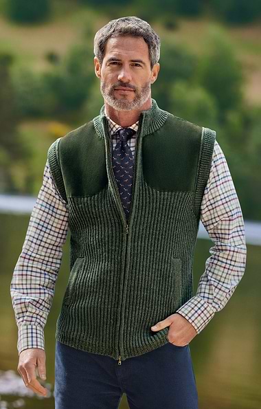 Men's Suede Patch Gilet